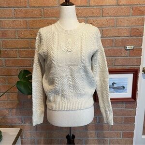 Ralph Lauren Cream Nautical Linen Sweater Kids Large Women’s Small